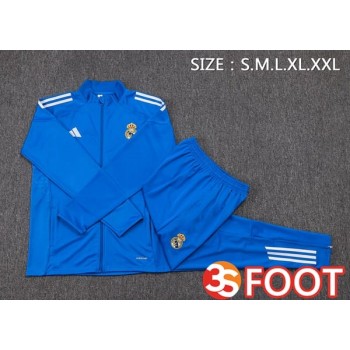 Ensemble Veste Survetement De Foot Real Madrid Bleu 2025/2026
