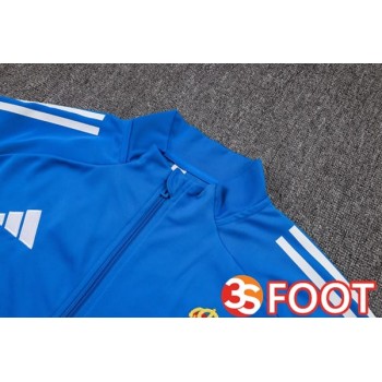 Ensemble Veste Survetement De Foot Real Madrid Bleu 2025/2026