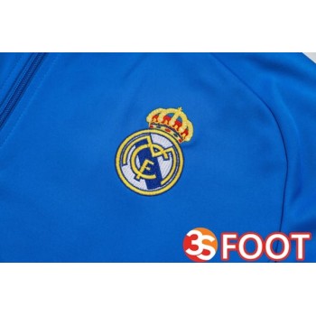 Ensemble Veste Survetement De Foot Real Madrid Bleu 2025/2026