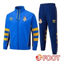 Ensemble Veste Survetement De Foot Real Madrid Bleu 2025/2026