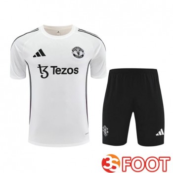 Ensemble Training T-Shirts Manchester United + Shorts Blanc 2025/2026
