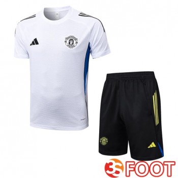 Ensemble Training T-Shirts Manchester United + Shorts Blanc 2025/2026