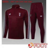 Ensemble Survetement De Foot AFC Ajax Enfant Rouge 2025/2026