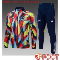 Ensemble Veste Survetement De Foot Arsenal Enfant Rouge Bleu 2025/2026