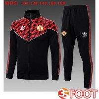 Ensemble Veste Survetement De Foot Manchester United Enfant Rouge Noir 2025/2026
