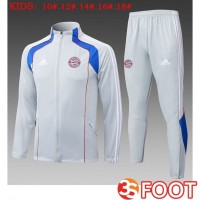 Ensemble Veste Survetement De Foot Bayern Munich Enfant Gris 2025/2026
