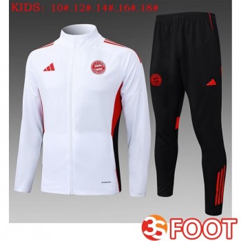 Ensemble Veste Survetement De Foot Bayern Munich Enfant Blanc 2025/2026