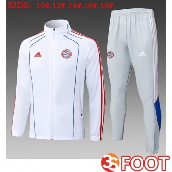 Ensemble Veste Survetement De Foot Bayern Munich Enfant Blanc 2025/2026
