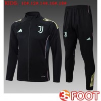 Ensemble Veste Survetement De Foot Juventus Enfant Noir 2025/2026