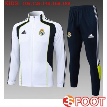 Ensemble Veste Survetement De Foot Real Madrid Enfant Blanc 2025/2026