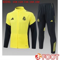Ensemble Veste Survetement De Foot Real Madrid Enfant Jaune 2025/2026