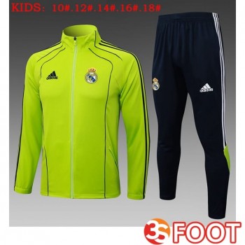 Ensemble Veste Survetement De Foot Real Madrid Enfant Vert 2025/2026
