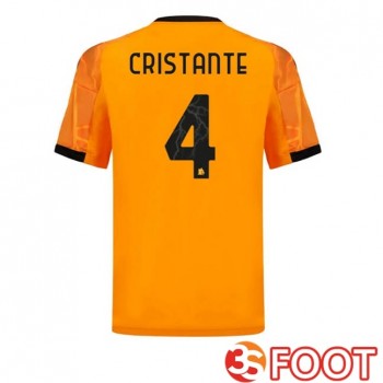 Maillot De Foot AS Roma (CRISTANTE 4) Exterieur Jaune 2025/2026