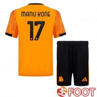Maillot De Foot AS Roma (MANU KONE 17) Enfant Exterieur Jaune 2025/2026