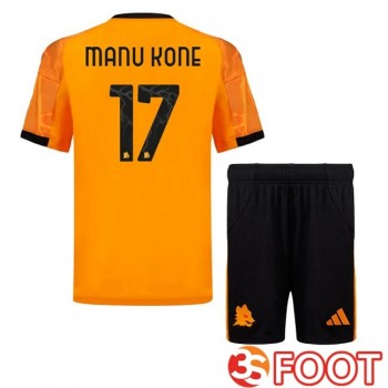 Maillot De Foot AS Roma (MANU KONE 17) Enfant Exterieur Jaune 2025/2026