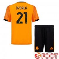 Maillot De Foot AS Roma (DYBALA 21) Enfant Exterieur Jaune 2025/2026