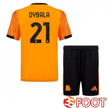 Maillot De Foot AS Roma (DYBALA 21) Enfant Exterieur Jaune 2025/2026