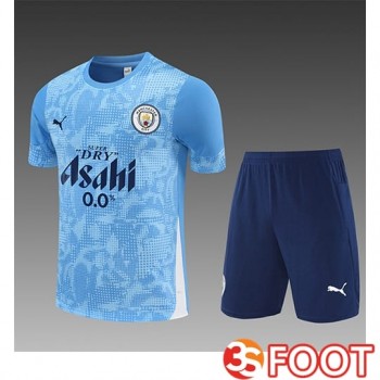 Ensemble Training T-Shirts Manchester City Enfant Bleu 2025/2026