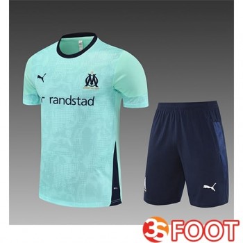 Ensemble Training Debardeur Marseille Enfant Vert/Noir 2025/2026