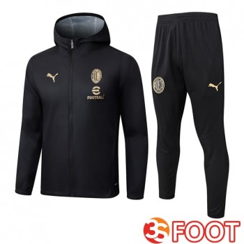 Survetement De Foot - Coupe Vent AC Milan Noir 2025/2026