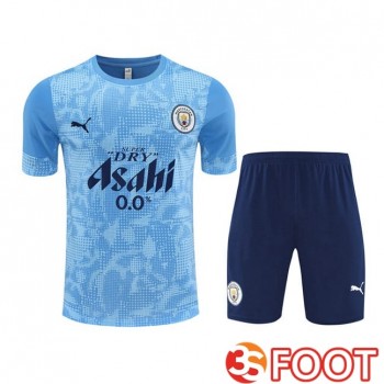 Ensemble Training T-Shirts Manchester City + Shorts Bleu 2025/2026