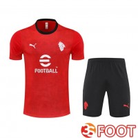 Ensemble Training T-Shirts AC Milan + Shorts Rouge 2025/2026