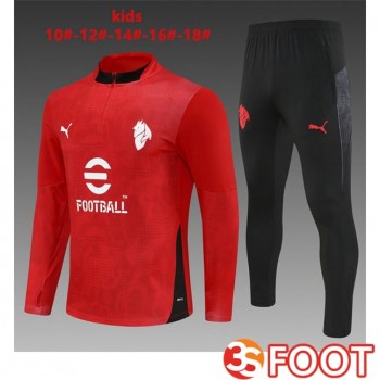 Ensemble Survetement De Foot AC Milan Enfant Rouge 2025/2026