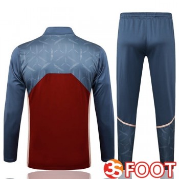 Ensemble Survetement De Foot Sao Paulo FC Rouge Gris 2025/2026