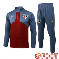 Ensemble Survetement De Foot Sao Paulo FC Rouge Gris 2025/2026