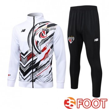 Ensemble Veste Survetement De Foot Sao Paulo FC Blanc 2025/2026