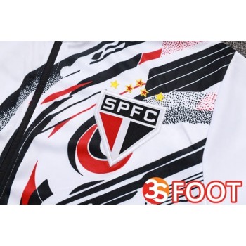 Ensemble Veste Survetement De Foot Sao Paulo FC Blanc 2025/2026