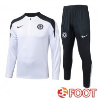 Ensemble Survetement De Foot FC Chelsea Blanc 2025/2026