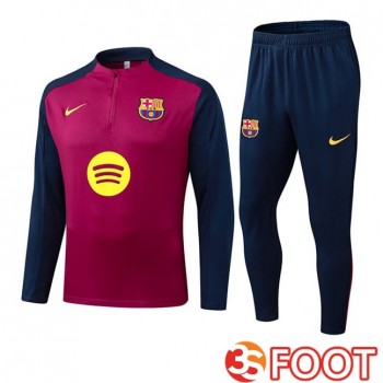 Ensemble Survetement De Foot FC Barcelone Rouge Bleu Royal 2025/2026