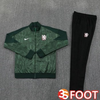 Ensemble Veste Survetement De Foot FC Chelsea Vert 2025/2026