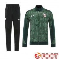 Ensemble Veste Survetement De Foot FC Chelsea Vert 2025/2026