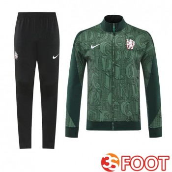 Ensemble Veste Survetement De Foot FC Chelsea Vert 2025/2026