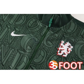 Ensemble Veste Survetement De Foot FC Chelsea Vert 2025/2026