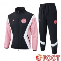 Ensemble Veste Survetement De Foot Jordan Paris PSG Noir Rose 2025/2026