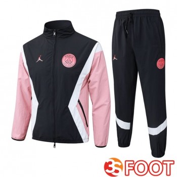 Ensemble Veste Survetement De Foot Jordan Paris PSG Noir Rose 2025/2026