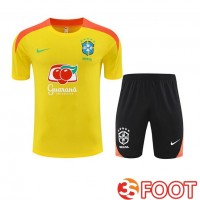Ensemble Training T-Shirts Bresil + Shorts Jaune 2025/2026