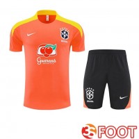 Ensemble Training T-Shirts Bresil + Shorts Orange 2025/2026