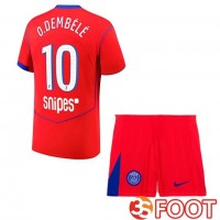 Maillot De Foot Paris PSG (O. Dembélé 10) Enfant Third Rouge 2025/2026 Maillot De Foot Paris PSG (O. Dembélé 10) Enfant Third Rouge 2025/2026