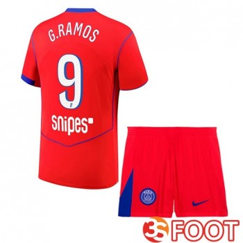 Maillot De Foot Paris PSG (G. Ramos 9) Enfant Third Rouge 2025/2026