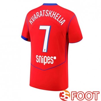 Maillot De Foot Paris PSG (Kvaratskhelia 7) Third Rouge 2025/2026