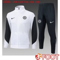 Ensemble Veste Survetement De Foot FC Chelsea Enfant Blanc 2025/2026