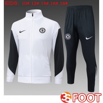 Ensemble Veste Survetement De Foot FC Chelsea Enfant Blanc 2025/2026