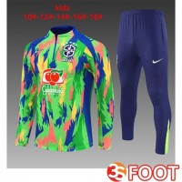 Ensemble Survetement De Foot Bresil Enfant Vert 2025/2026