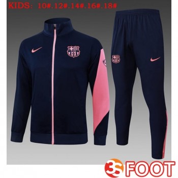 Ensemble Veste Survetement De Foot FC Barcelone Enfant Bleu Royal 2025/2026