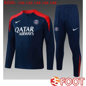 Ensemble Survetement De Foot Paris PSG Enfant Bleu Royal 2025/2026