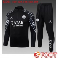 Ensemble Survetement De Foot Jordan Paris PSG Enfant Noir 2025/2026